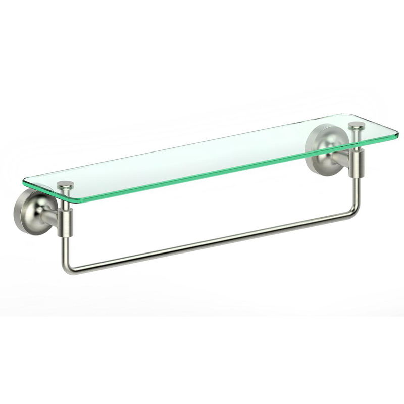 Estante de vidrio para baño con base redonda