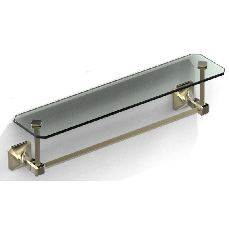 Toallero de metal para baño con panel de vidrio